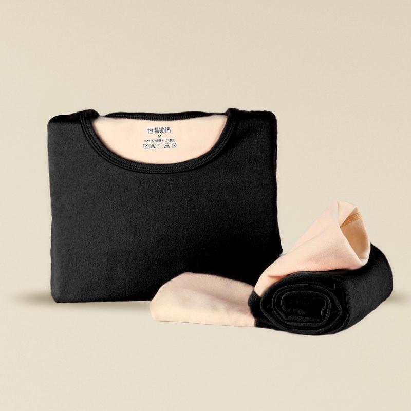 Womens Warm Thermal Underwear Set Soft Cashmere Silk Blend Fleece-Lined Long Sleeve Top Pants Cold Weather