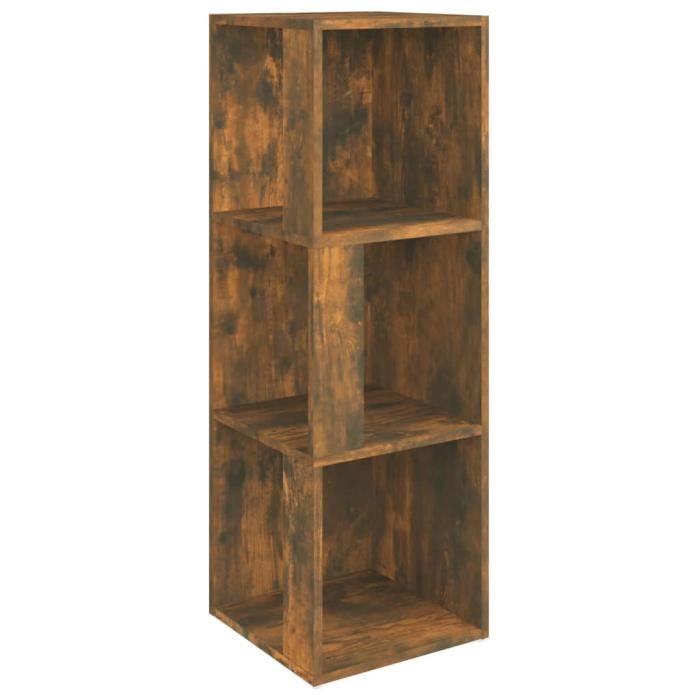 VidaXL Armoire d'angle Chêne fumé 33x33x100 cm Bois d'ingénierie 825828