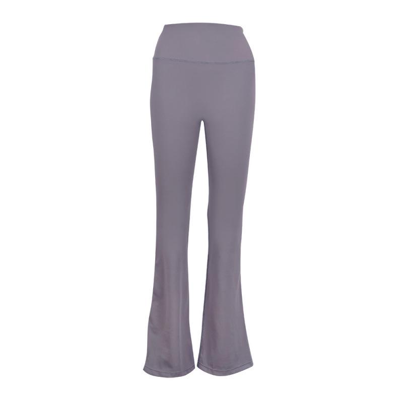 Pantaloni a zampa originali Lulu a vita alta con scanalature: Leggings a zampa d'elefante per Yoga e Pilates, effetto nudo, sollevamento glutei e snellenti.