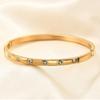 European & American Versatile 4MM Zircon 18K Gold Stainless Steel Titanium Couple Bracelet for Women
