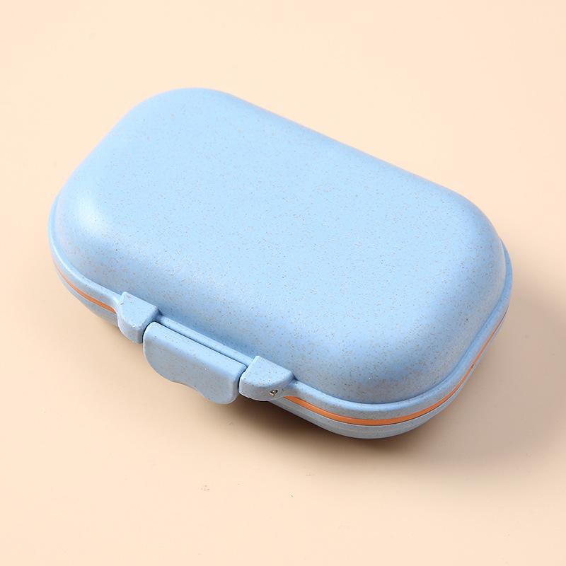 1Pc Mini Portable Drug Packaging Box Seven Compartment Medicine Box Drug Wheat Straw Material Storage Box