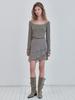 Oal Lace Jersey Mini Dress Wrap Skirt Set_Cocoa