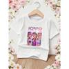 Girls Kpop Style T Shirt Summer Casual Anime Print Short Sleeve Anime Clothes Comfortable Soft Kids Fashion Tee Tops