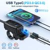 Motorcycle 48W Mobile Phone Quick Charger Waterproof and Dustproof  Intelligent Fast Charging Voltage Display ON/Off