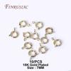 Brass Round Spring Ring Clasp Crimp Beads End Beads Findings For DIY Jewelry Making 14K/18K Gold Plated U-shaped Protective Tube