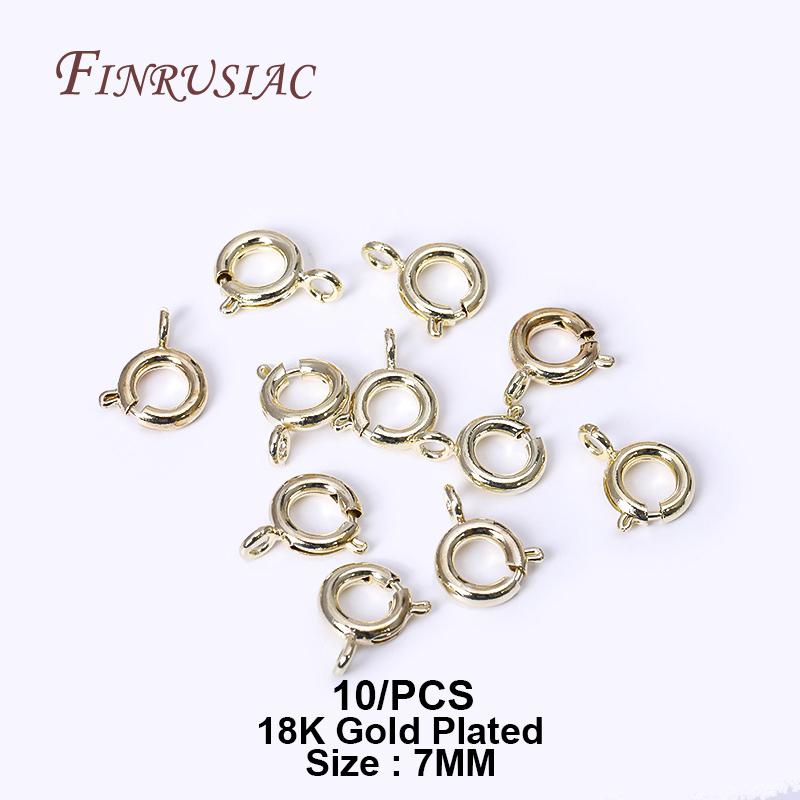Brass Round Spring Ring Clasp Crimp Beads End Beads Findings For DIY Jewelry Making 14K/18K Gold Plated U-shaped Protective Tube