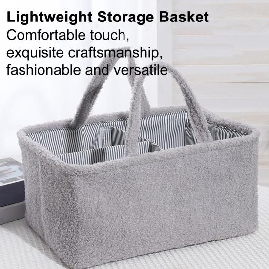Baby Diaper Caddy Organizer Nursery Storage Basket Large Capacity Diaper Organizer with Adjustable Divider for Baby Essentials Wipes Toys