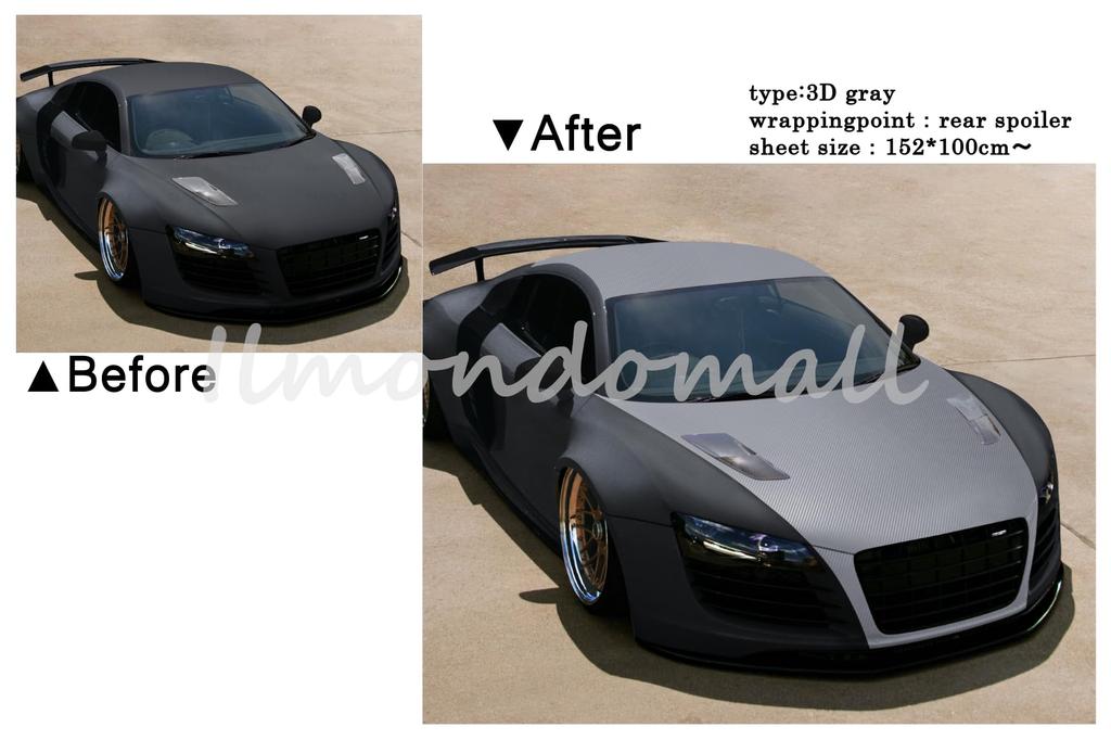 IlMondoMall Carbon Fiber 3D Carbon Fiber Look Car Wrap with Air Grooves x 3D Sheet, (152cm 35cm, Gray)