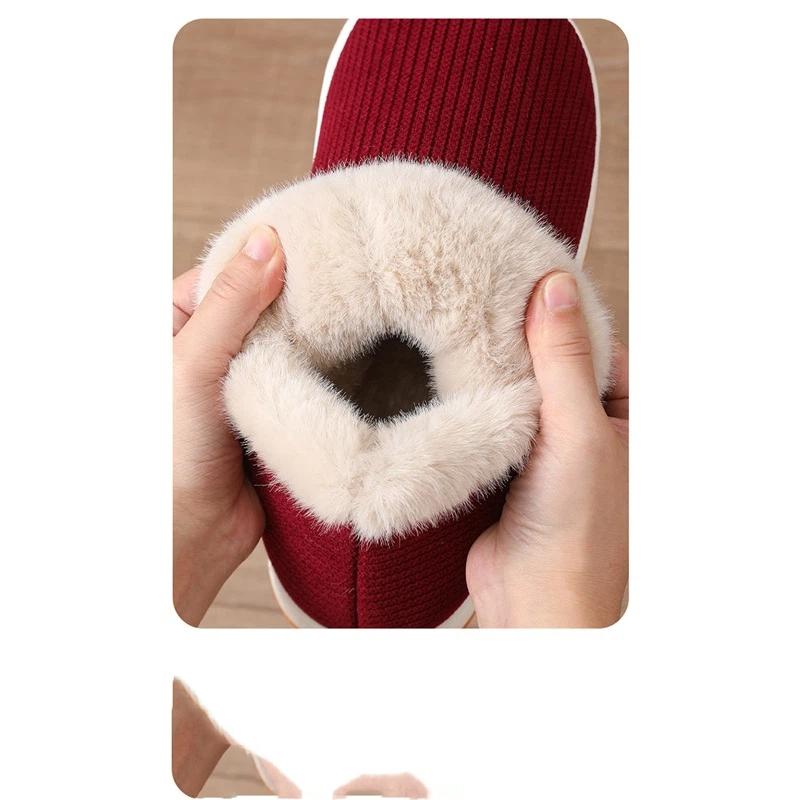 Winter Indoor And Outdoor Plush Thick Anti Slip Warm Cotton Shoes Rubber Shoes