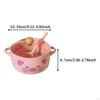 Ceramic Ramen Bowl with Lid, Soup Pot , Cute Design for Home, Student Dorm, Gift, Office