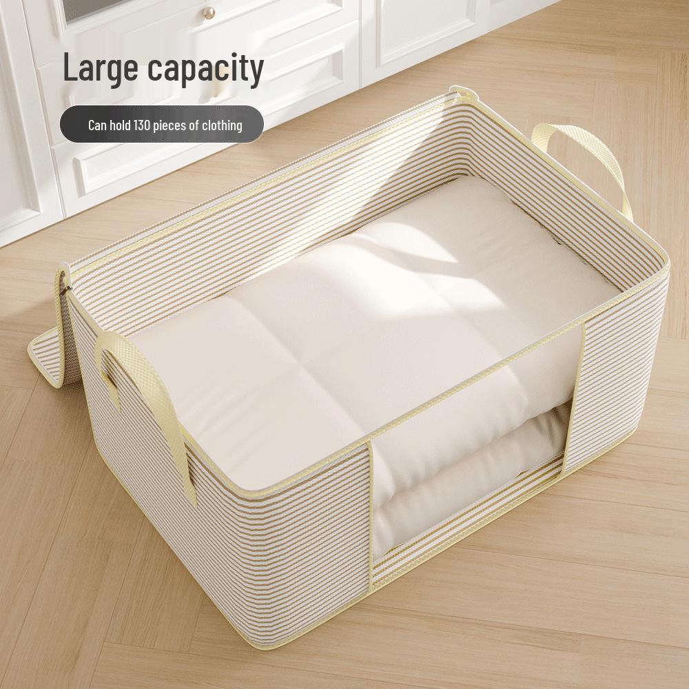 Visible Storage Bag, Large Capacity: Thickened 120g Fabric for Clothes, Quilts, and Household Organization.