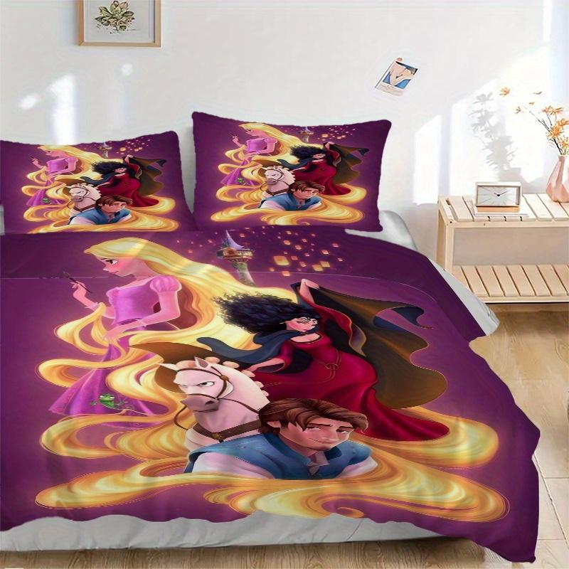 

3pcs Tangled Rapunzel Princess Printed Quilt Set Soft and Comfortable Quilt Cover for Bedroom, Guest Room Bedding Set B091 135x200cm