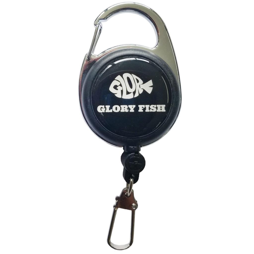 Glory Fish CS-003 Carabiner Pin-on Reel with Measuring Tape, Black