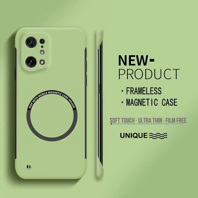 Ultra Thin Frameless Magnetic Hard PC Phone Case For OPPO A96 A76 A36 A78 4G 5G Magnetic Candy Color Shockproof Protect Cover
