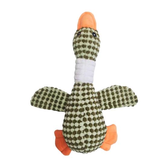 Dog Teething Toy Wild Goose Chew Toy Mental Stimulation Dog Toy with Built-In Squeaker Tough Fabric Puppy Teething Relief Toy