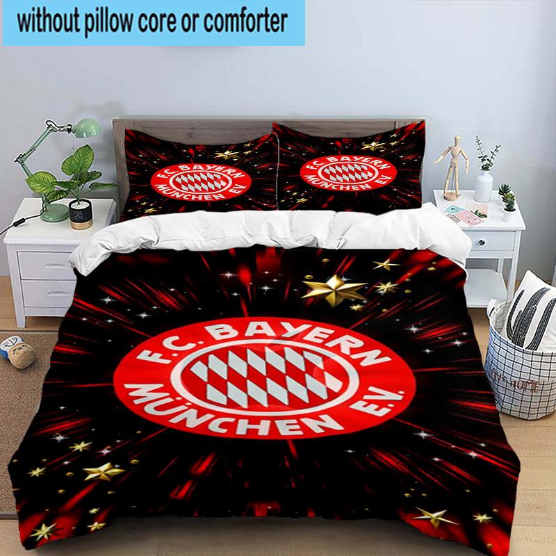 Set Biancheria da Letto Stampato FC Bayern München 3 Pezzi Copripiumino Chiusura Include 1 Copripiumino e 2 Federe Set Biancheria da Letto Decorazioni per la Casa Regali