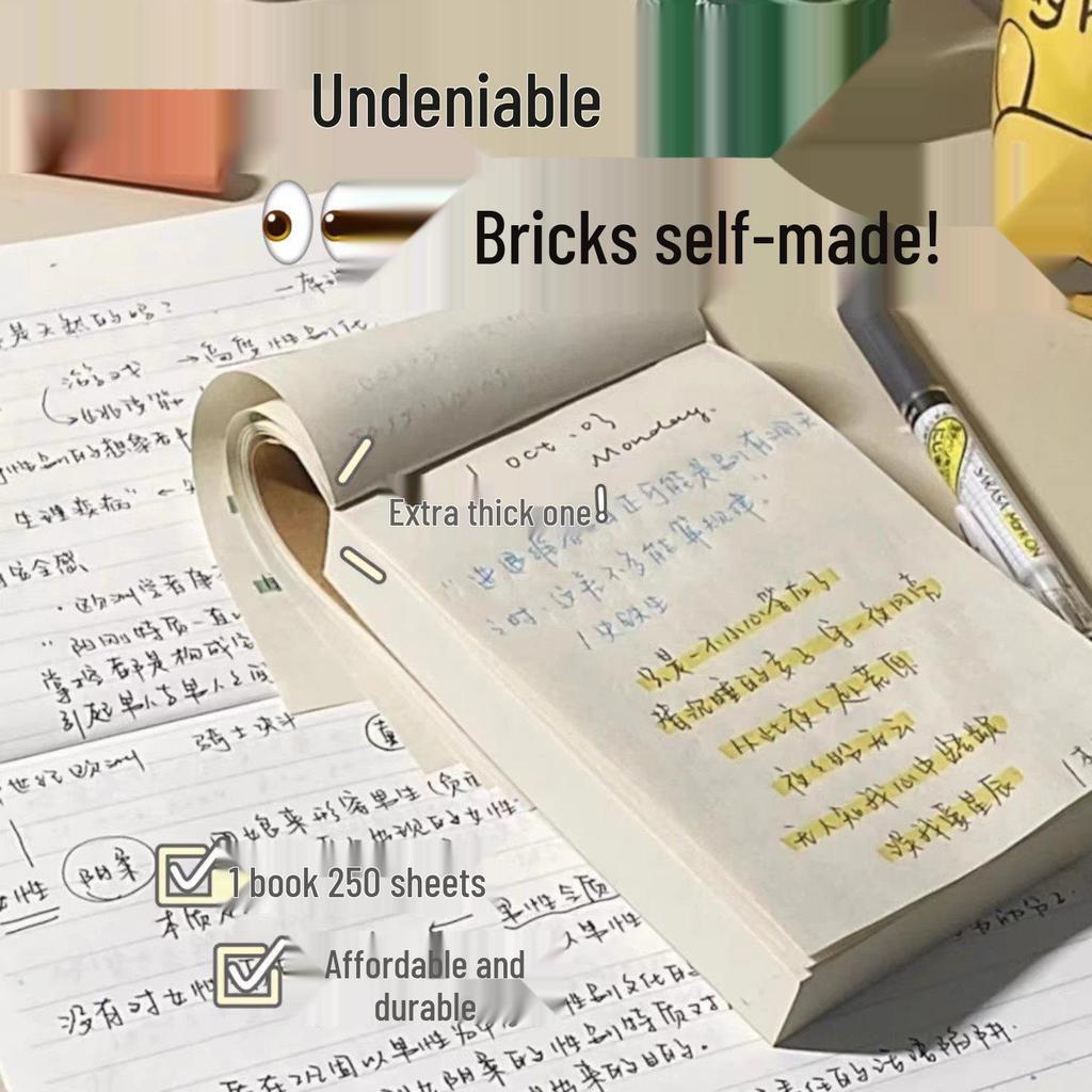 Retro Cowhide A5 Notebook for Students - Thickened, Ruled for Junior & High School