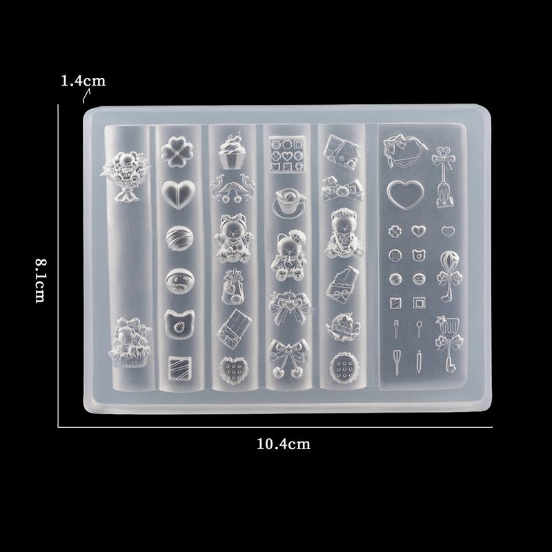 3D Bowknot Silicone Nail Mold Flower Petals Butterfly Heart Diy Design Manicure Template Carving Nail Art Stencil Tool