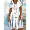Beautiful V-neck Women's Dress with Colorful Print for Leisure Travel and Commuting