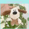 Cute Cartoon Plush Dog Keychain With Overalls 12cm Height Perfect For Bags And Backpacks