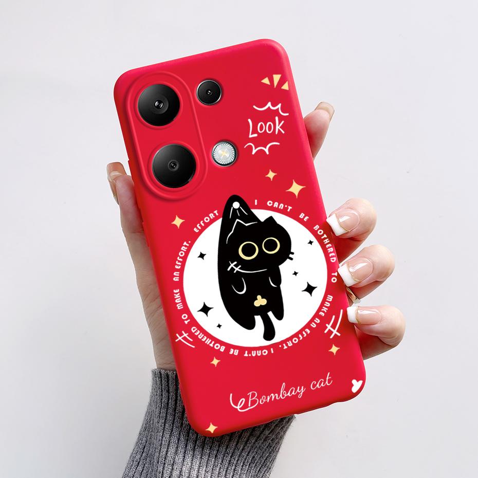 For Xiaomi Poco M6 Pro Case Soft Silicone Cute Cat Panda Shockproof Cover for Poco M6 Pro 4G TPU Coque Funda Shell M6Pro 6.67''