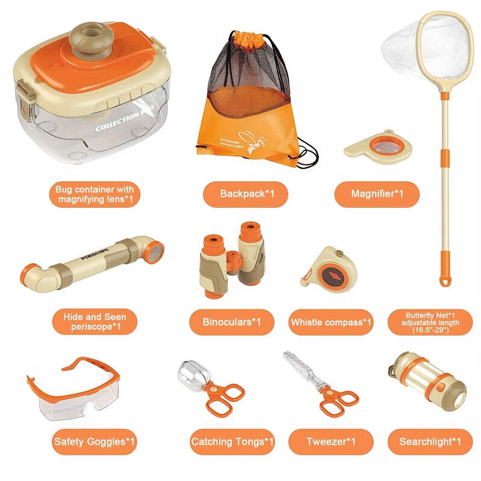 

11 шт. Детский набор исследователя с биноклем, сачком для насекомых, набором для исследования на открытом воздухе для детей, для кемпинга, пеших прогулок, игрушка для исследователя, развивающая