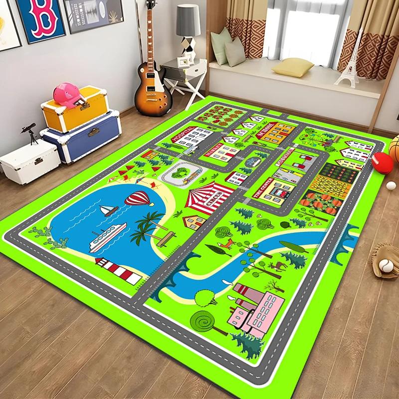 Kids Rug Play Carpet City Life Learn Have Fun Safe,Children's Educational,road Traffic System,Play Mat for Bedroom Play Room Mat