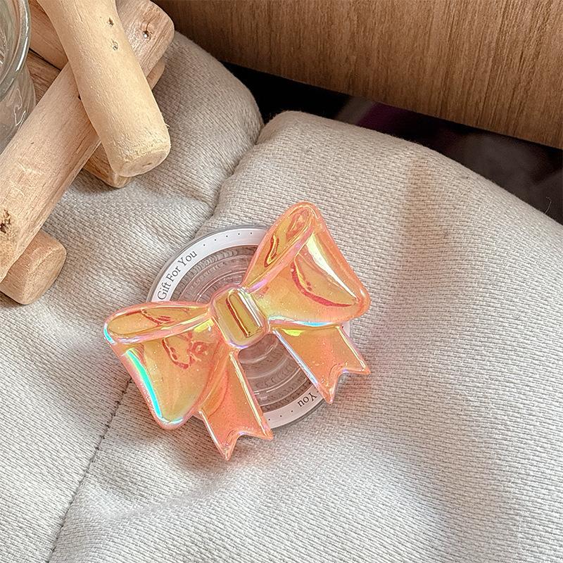 Wind Three-Dimensional Bow Decoration Internet Celebrity Mobile Phone Airbag Holder Magnetic Women'S Ring Original Gift