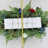 Memorial Grave Flower Saddles for Tombstone Artificial Cemetery Flower Bouquets with Vase for Graveyard Decoration