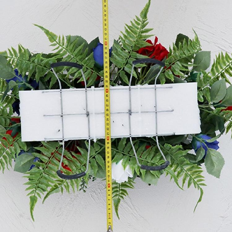 Memorial Grave Flower Saddles for Tombstone Artificial Cemetery Flower Bouquets with Vase for Graveyard Decoration