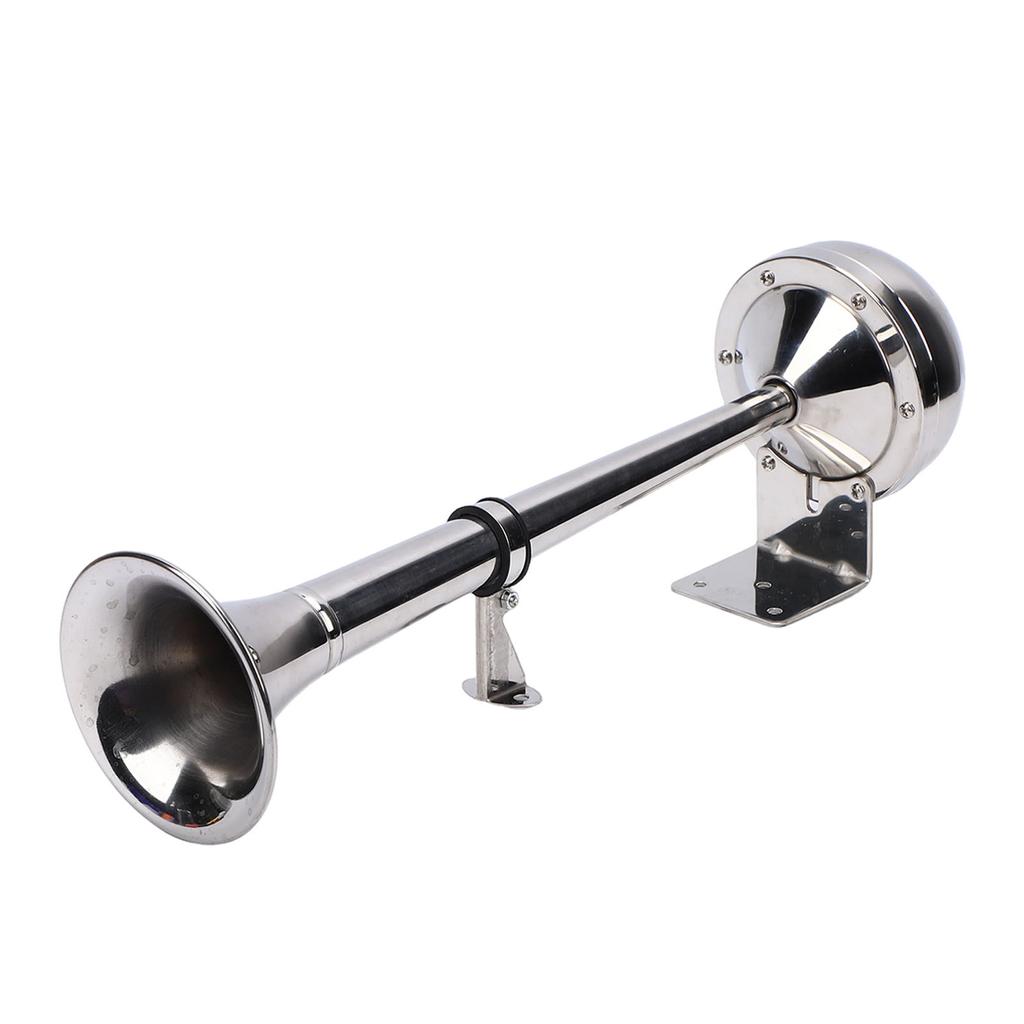 12V Marine Boat Horn 125db Stainless Steel Trumpet Electric Horn for Ship Pickups RV Buses