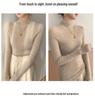 New Women's Slim Fit Cashmere Knit Half-High Neck Sweater for Autumn and Winter