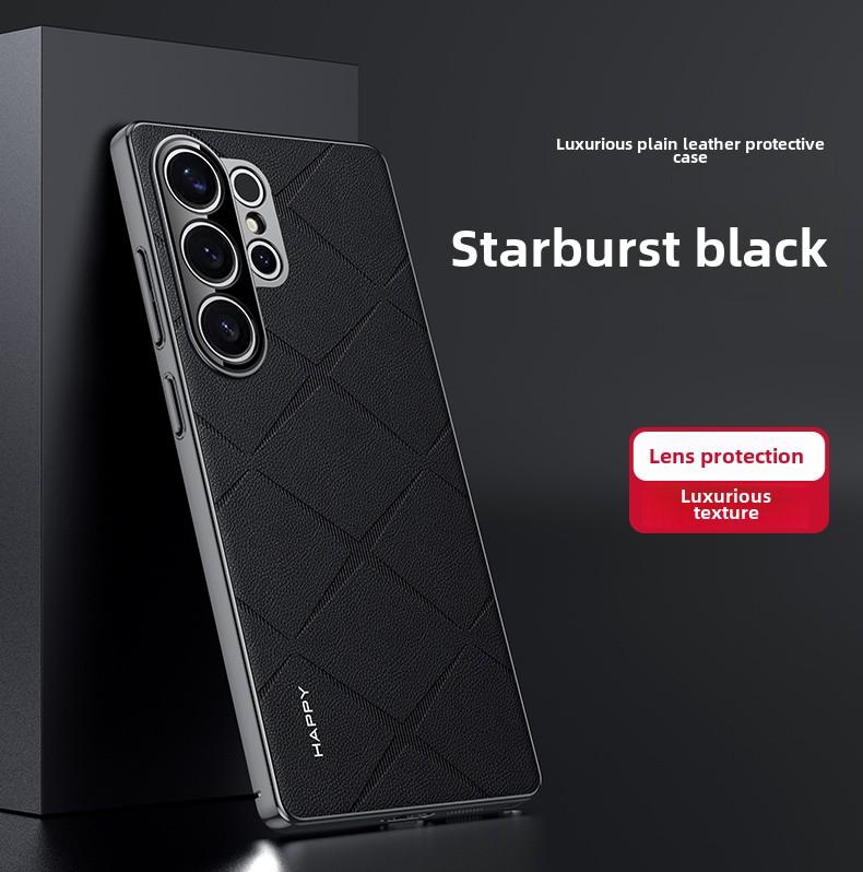 

Protective Cover Luxury Vintage PU Leather Electroplated Bumper Phone Case For Samsung Galaxy S25 Ultra S24+ Plus Shockprooof Galaxy S24 чёрный