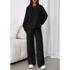 Fashion Casual Suit Solid Color Long-sleeved Sweater Zipper Trousers Two-piece Suit