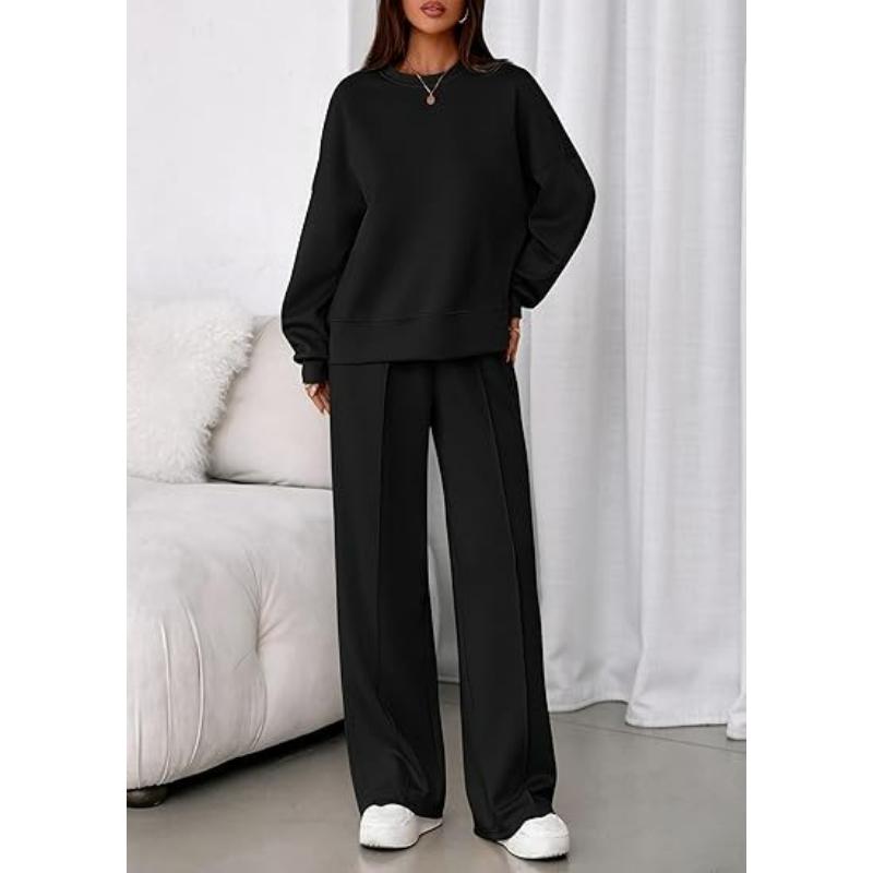 Fashion Casual Suit Solid Color Long-sleeved Sweater Zipper Trousers Two-piece Suit