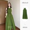 French neck temperament retro sleeveless neck dress women's summer new holiday style loose A-shaped dress long dress