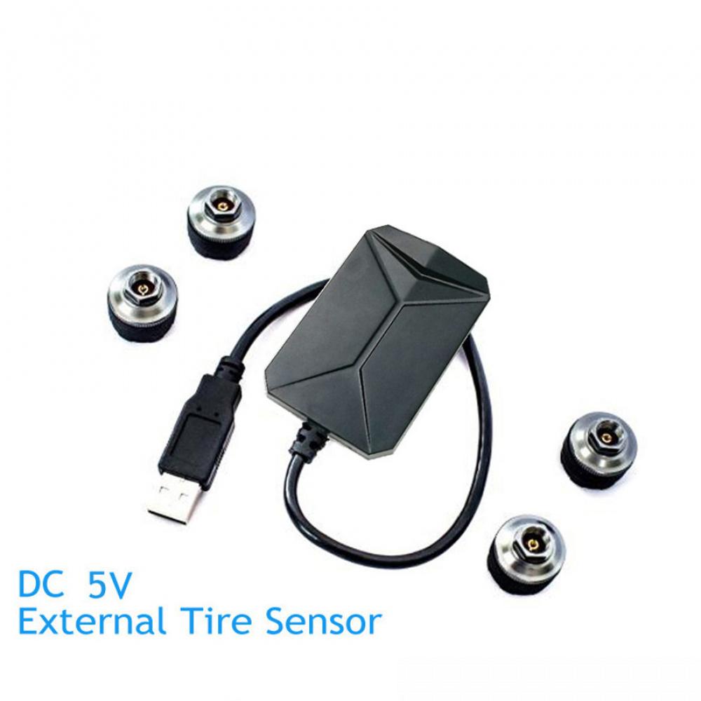 Car Tpms Usb Tire Pressure Monitor Alarm System 4 External Sensor For Android Car Dvd