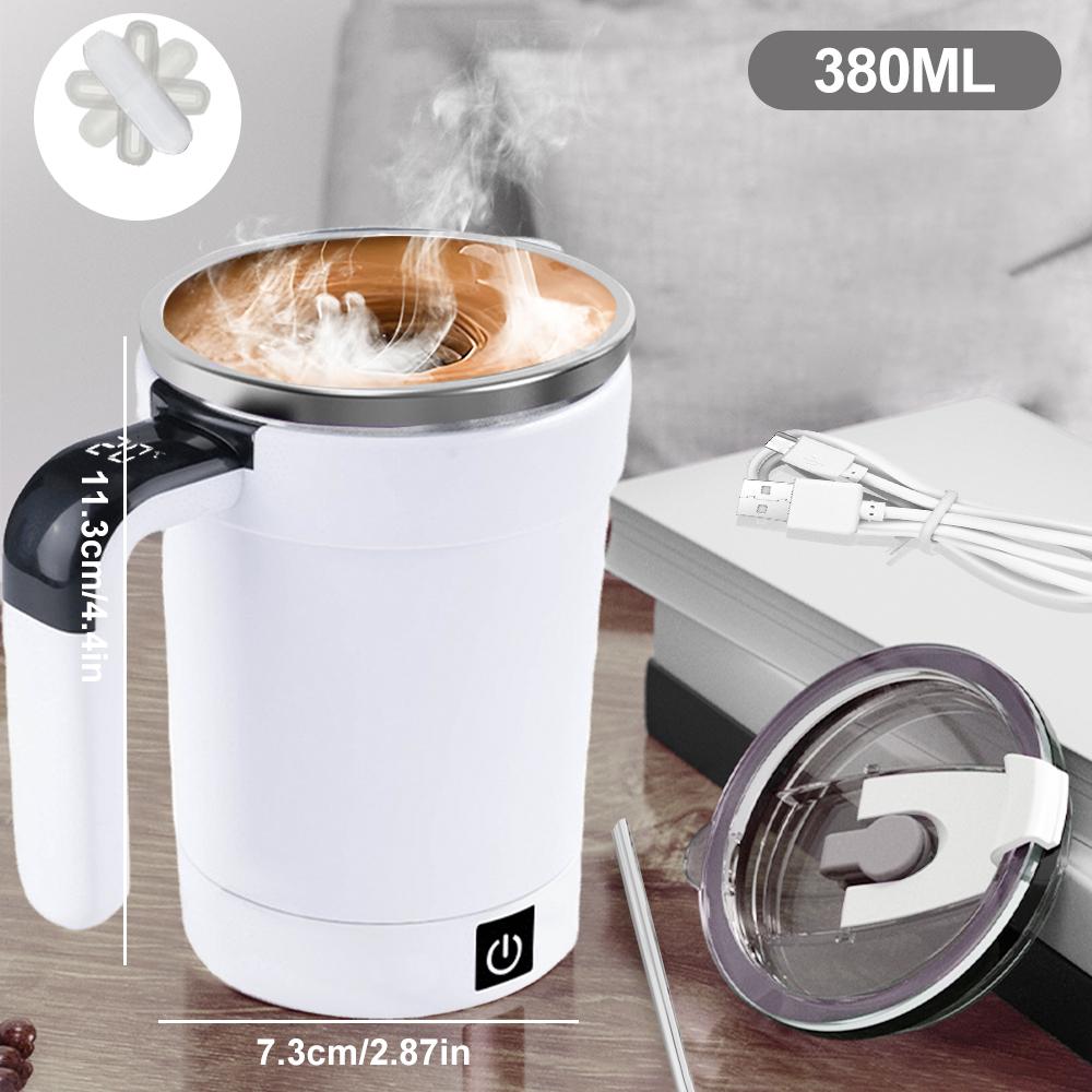 380ML Automatic Stirring Cup Rechargeable Electric Self Mixing Coffee Mug Portable Tea Milk Drinking Cup Rotating Magnetic Tools