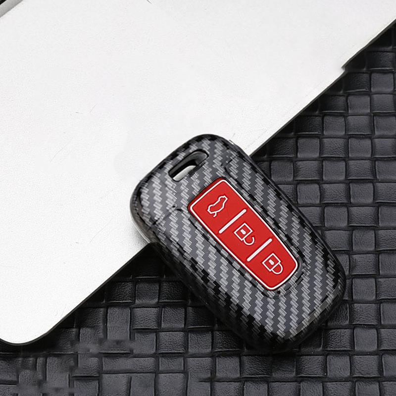 Carbon Car Remote Key Case Cover For Kia Cadenza K7 Carens Borrego Optima Picanto Morning Proceed Shuma Mohave Opirus 2009-2014