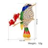 Cute Animal Imitation Bird Brooch Shiny Crystal Metal Sparrow Pigeon Pin Men's and Women's Daily Party Pins Jewelry Gifts