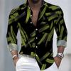 2026 New Men's Shirt Fashion Printed Long Sleeve Shirt Trendy Collar