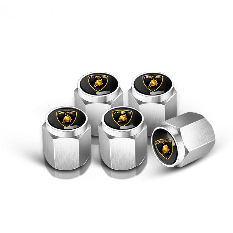 5Pcs Car Logo Wheel Tire Tire Valve Air Nut Cover Accessories For Lamborghini LP570 LP610 Urus LP700 LP770 Gallardo Aventador