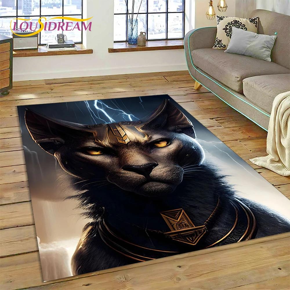 Tappeto 3D Anubis Faraone Horus Mitologia egizia Dei Tappeto per casa Soggiorno Camera da letto Divano Zerbino Decor, Tappeto Tappetino antiscivolo