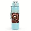 1PC Ornate Brown Skull Vintage Circular Print 750ml Portable Sports Water Bottle Leakproof Gym Outdoor Travel Drink Cup