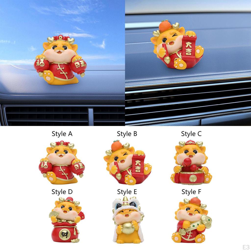 Cartoon Dragon Statue Car Dashboard Decor Collectible Souvenir Gift Mini Figurine Tabletop