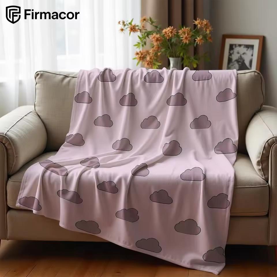 Lilac Cloud Lightweight Microfiber Soft Christmas Fleece Blanket Warm Cozy Throw for Bed Sofa Office Travel All Season