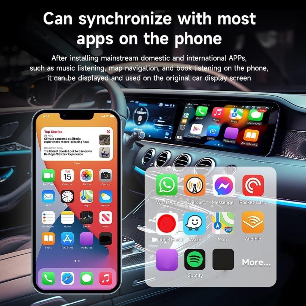 Wireless Carplay Dongle Plug and Play Wireless CarPlay Android Auto Mini Box BT WiFi Auto Connect for Wired CarPlay Android Cars