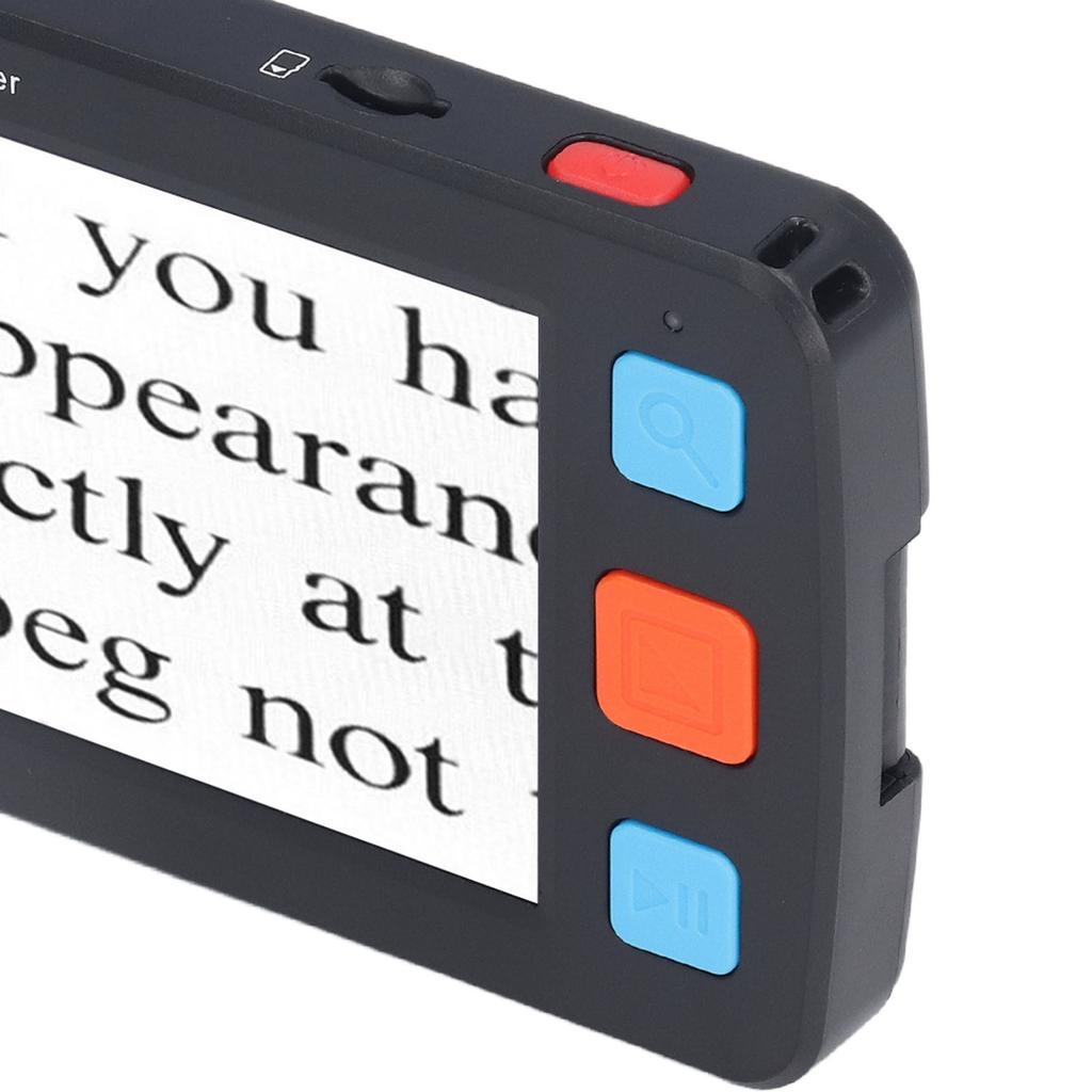 5.0in Electronic Digital Magnifier Portable Reading Aid 4X‑32X Zoom 17 Color Mode Folding Handle for Low