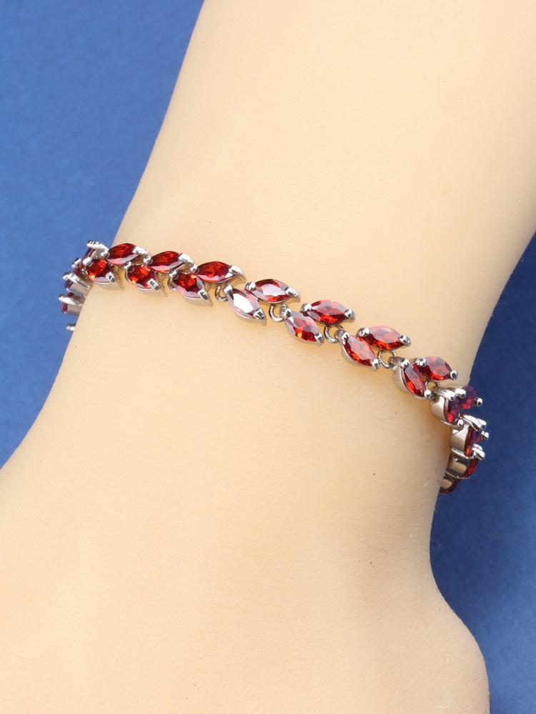 10-Colors Zircon Wedding Party Fine Jewelry Accessories Charm Chain Link Leaf Bracelet Girls For Women