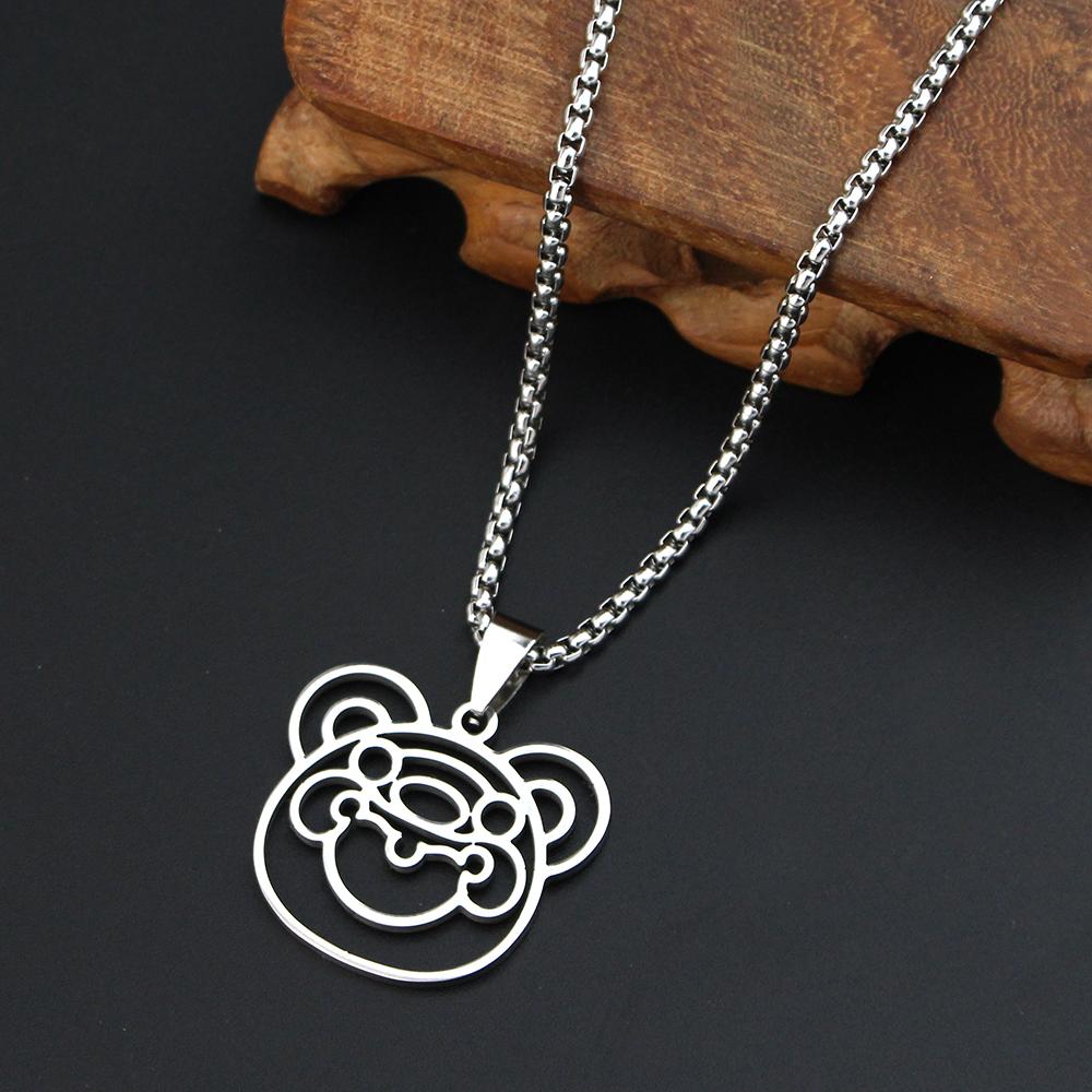 Genshin Impact Pendant Necklace Teen Cute Anime Cartoon Ghost Stainless Steel Necklace for Men Women Jewelry Accessories Gift